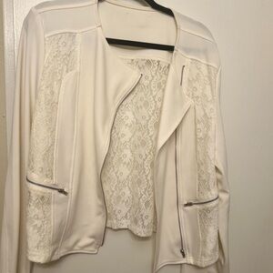 Elegant White Lace Women's Jacket